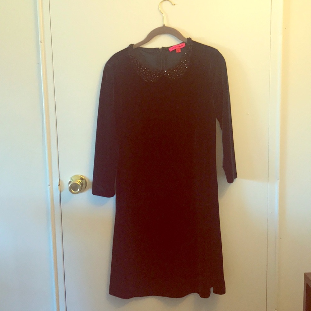 Velvet dark green dress